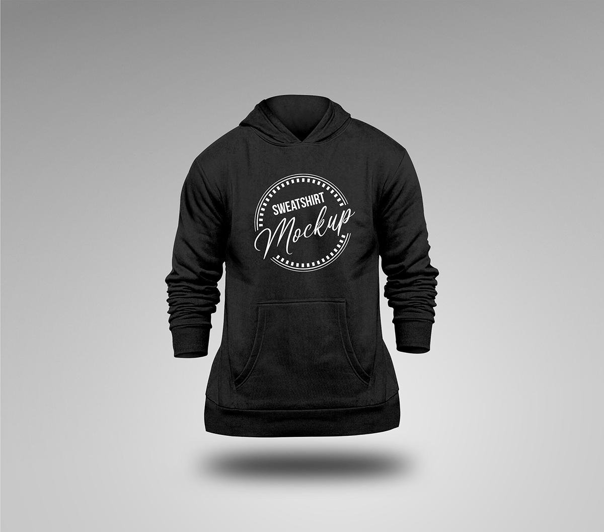 Hoodie Mockup – Realistic Black Sweatshirt Mockup for Clothing Branding