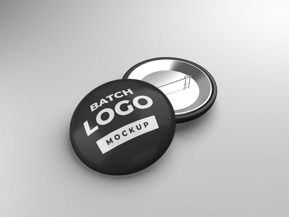 Button Badge Mockup – Round Pin Badge Logo Mockup