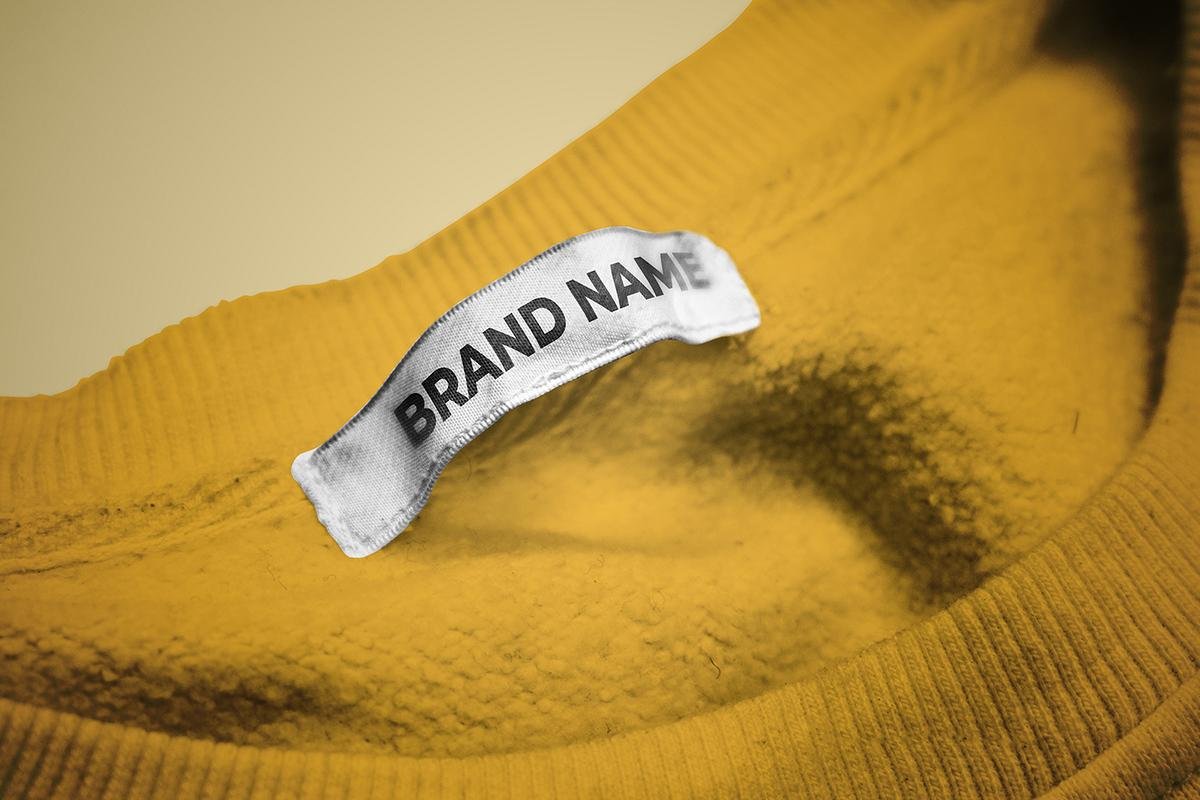 Clothing Label Mockup – Realistic Fabric Brand Tag Mockup for Apparel Branding