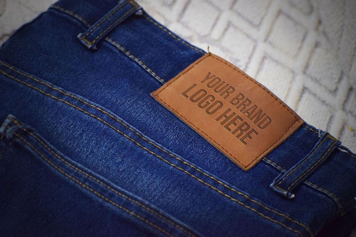 Leather Logo Patch Mockup – Realistic Jeans Label Mockup for Denim Branding