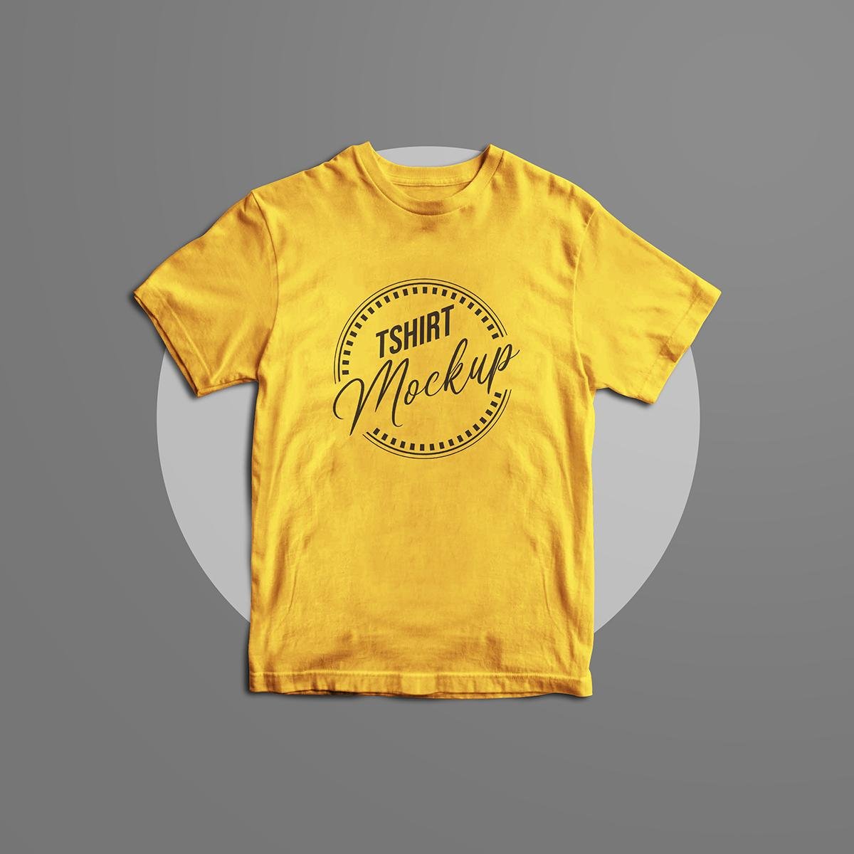 Yellow T-Shirt Mockup – Realistic Apparel Mockup for Clothing Branding & Merchandise Design