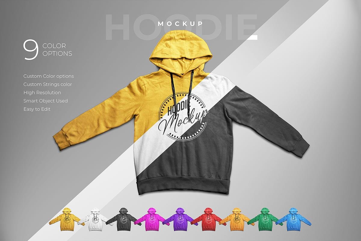 Hoodie Mockup – Pullover Hoodie Branding Mockup with Multiple Color Options