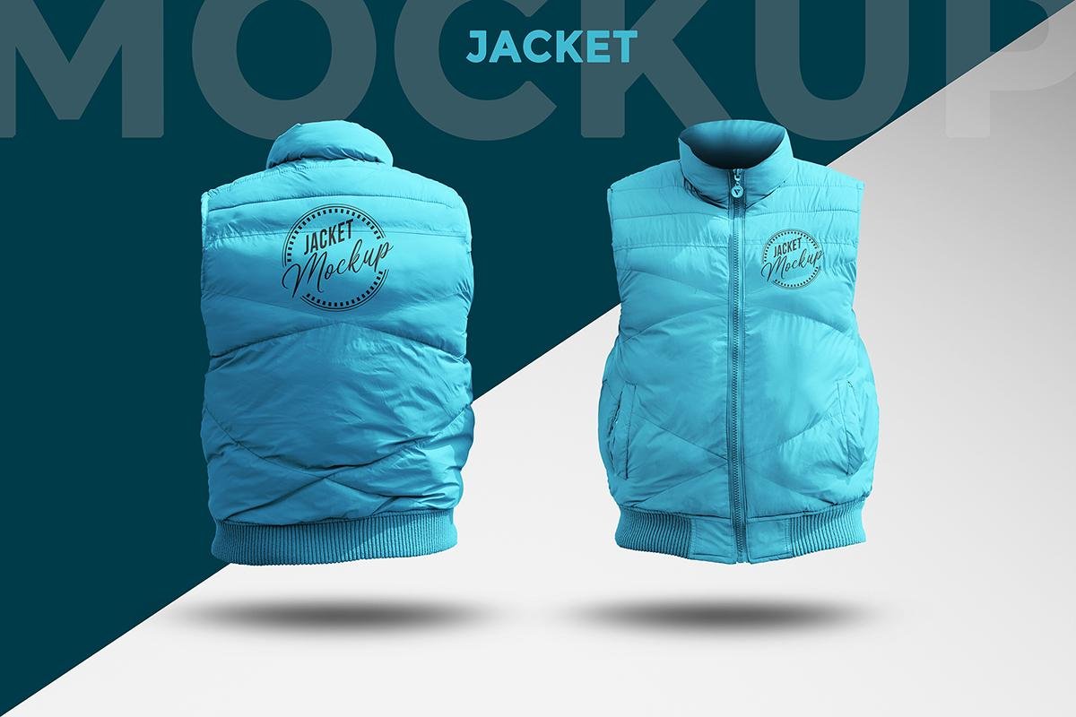Puffer Jacket Mockup – Front & Back Winter Jacket Branding Mockup